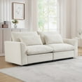 thumbnail image 4 of Modern Beige Corduroy Sofa Couch 220×80×75cm for Living Room, 4 of 8