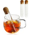 thumbnail image 1 of FZHANC-2 PCS Infuseur à Thé en Verre, Infuseur à Thé en Verre avec Couvercle en Liège Vaisselle Réutilisable pour Thé en Vrac, Diffuseurs de Thé pour Thé en Vrac, 1 of 4