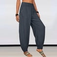 thumbnail image 4 of Sweatpants for Golf, Athletic, Lounge, Travel, Work Casual Pants for Women Womens Casual Solid Color Loose Pockets Elastic High Waist Pants Long Trousers Women's Clearance Pants, 4 of 7