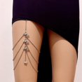 thumbnail image 5 of Cadena de pierna de mariposa en capas Colgante de mariposa vintage Cadena de muslo Cadena de cuerpo con borlas de plata Cadena de muslo Joyería de playa de alta elasticidad para mujeres y niñas, 5 of 5