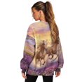 thumbnail image 4 of Yuyamidu Lavender Horse Casual Crew Neck Sweatshirt Soft Comfy Long Sleeve Pullover Oversized Tops with Pockets Women's Novelty Sweatshirts Hoodie Cycling Volleyball Jogging Clothes S-3XL, 4 of 7