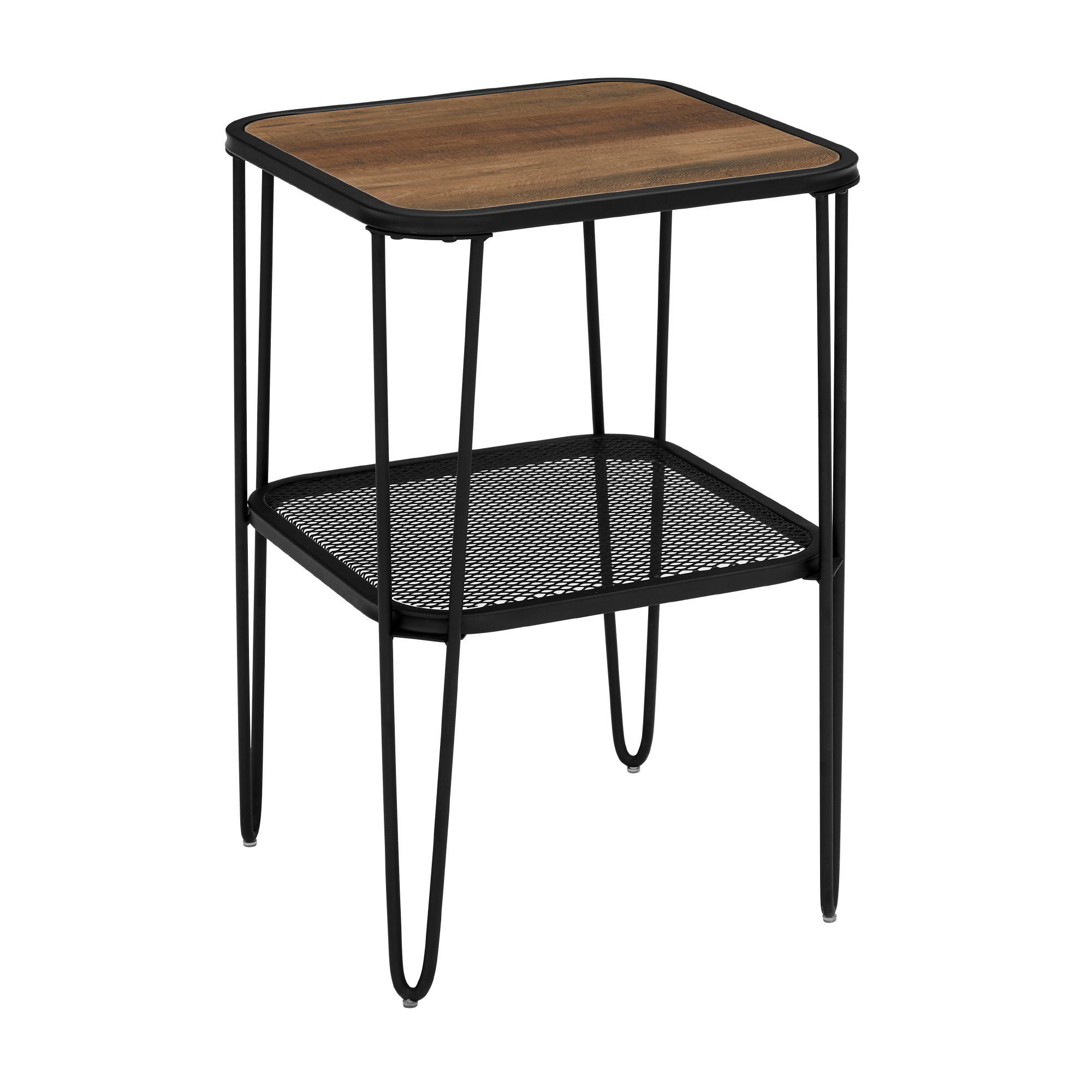 Bellamy Studios Styles Reclaimed Barnwood Hairpin Leg Side Table