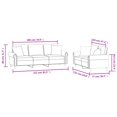 thumbnail image 4 of vidaXL Ensemble de Sofa 2 Pcs avec Coussins Velours Gris Foncé, 4 of 5