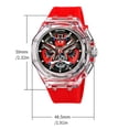 thumbnail image 3 of Reloj de cuarzo transparente hexagonal para hombre con caja calada, impermeable, estilo casual y de negocios, reloj de pulsera analógico automático para uso diario y fiestas, 3 of 9