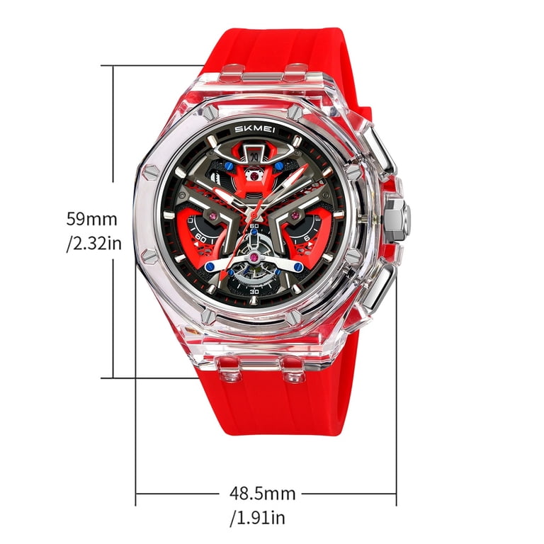 Quartz Analog Watch with Silicone Strap Water Resistant Up to 30m Unisex Waterproof Sports Watch 30M, Quartz Digital, Grey  main image 3