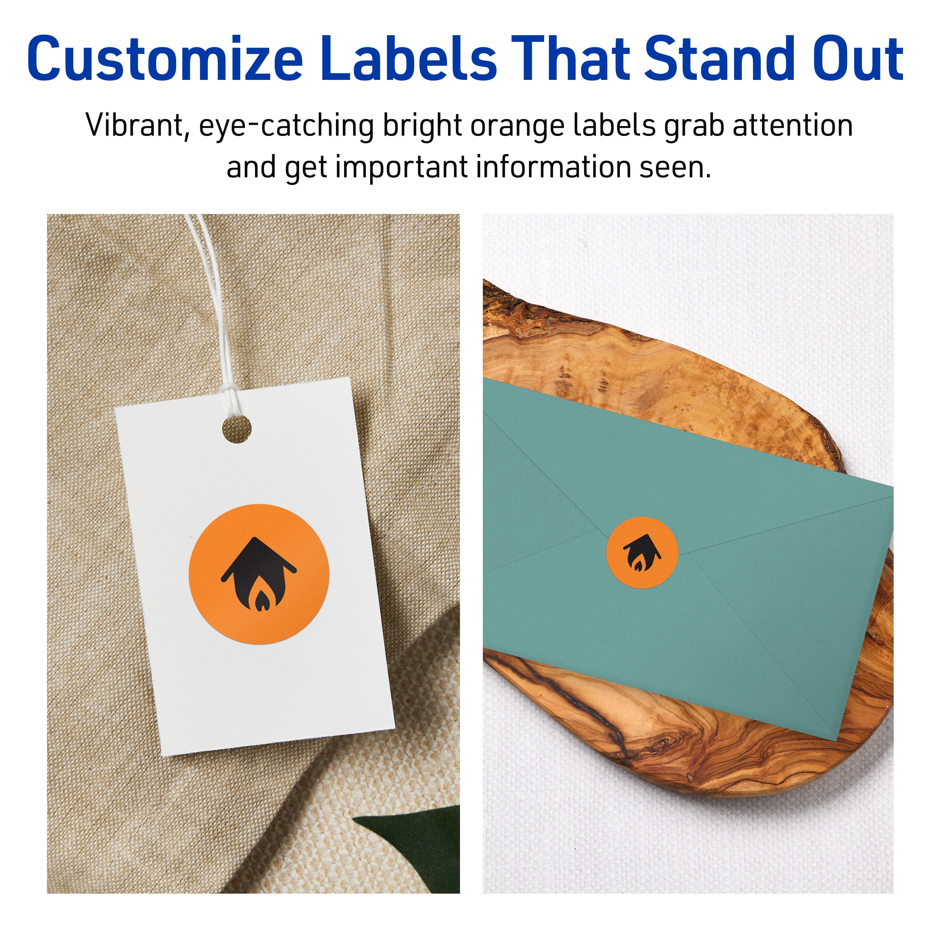 Avery Printable Round Labels, Bright Orange, 0.5" Diameter, 6,160ct