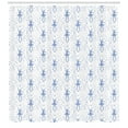 thumbnail image 3 of Ballerina Shower Curtain, Tender Dancer Snowflakes and Polka Dots Magical Monochromatic Ornament Print, Fabric Bathroom Set with Hooks, 69"WX70"L, Ceil Blue White, by Ambesonne, 3 of 3