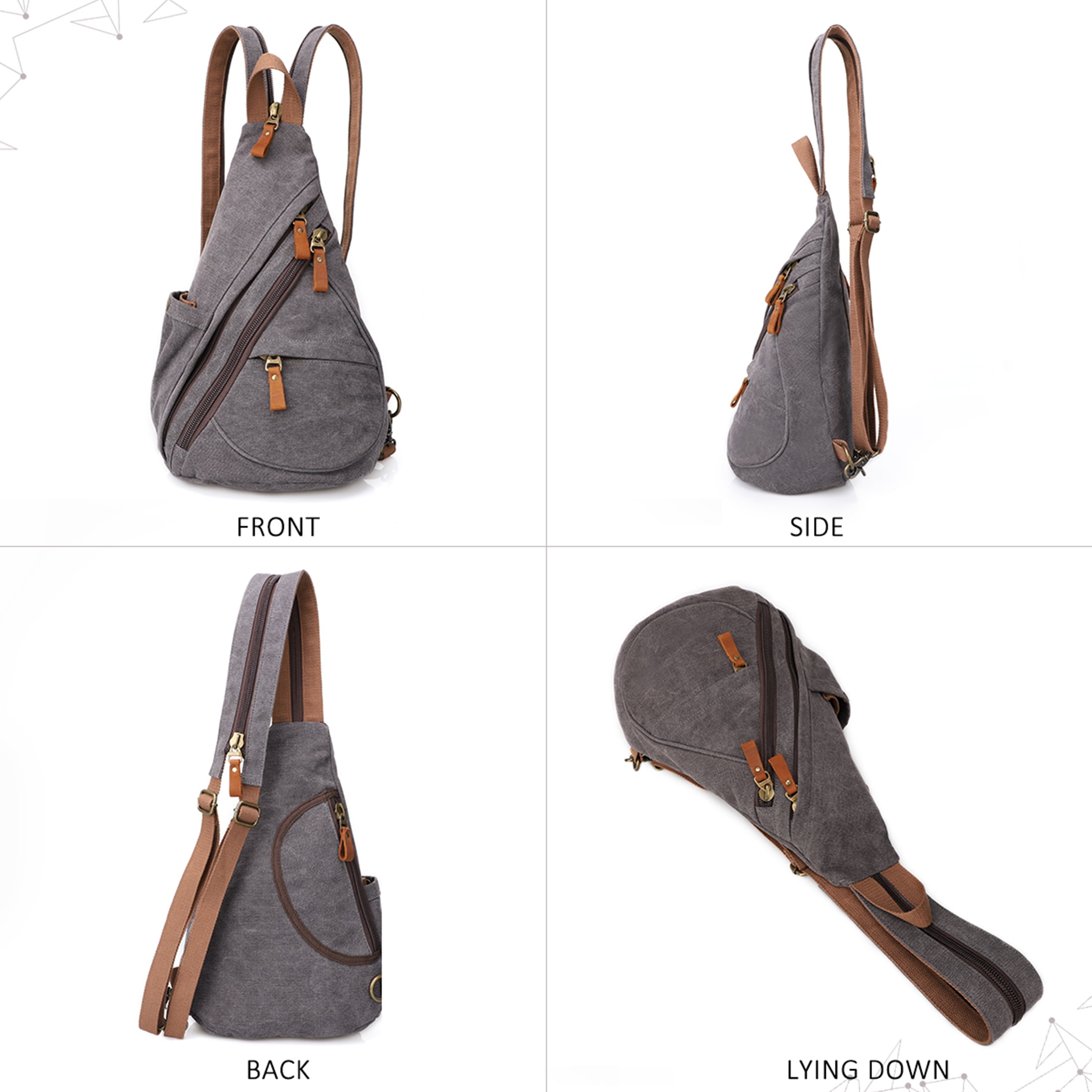 KL928 Sling Bag - Small Crossbody Backpack Shoulder Casual Daypack Rucksack  for Men Women