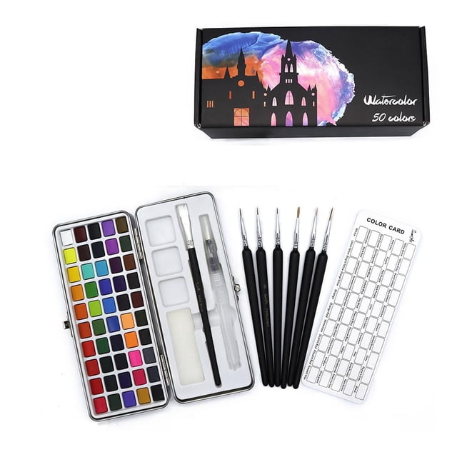 Lttoisl® 50/72/90 Colors Pure Water Color Paint Set Metal Iron Box Watercolor X5J4-1pcs-geschenk