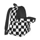 thumbnail image 5 of Plaid Black White Backpack,Large Capacity Backpack,Laptop Backpack,Water Resistant Backpack For Women Men, 5 of 5