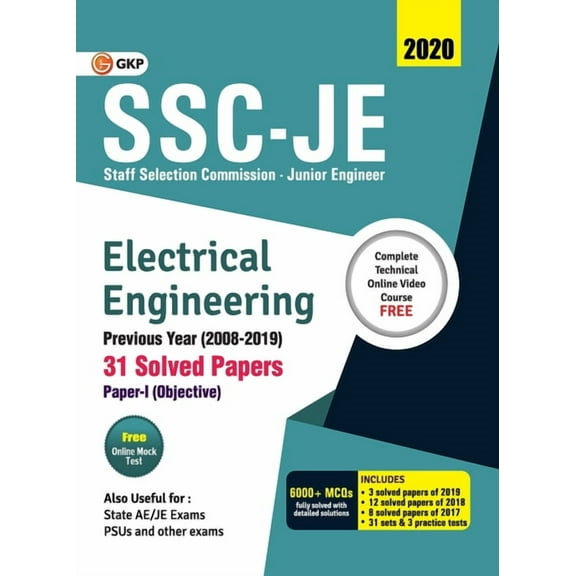 Ssc Je 2020: Electrical Engineering - Previous Years Solved Papers (2008-19), (Paperback)