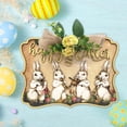 thumbnail image 1 of Letrero de madera para puerta de conejo de Pascua, decoración de Pascua con lazo, letrero de madera para colgar para panadería interior y exterior Estilo A, 1 of 8
