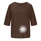thumbnail image 4 of Blusas de Manga Corta para las Mujeres Impresas Cuello Redondo Camiseta Casual, Blusa de Algodón de Imitación para las Mujeres, 4 of 4