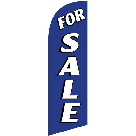 Real Estate for Sale Advertising Feather Banner Swooper Flag Set with 8 Foot Flag Pole Kit, Ground Stake, and Travel Bag