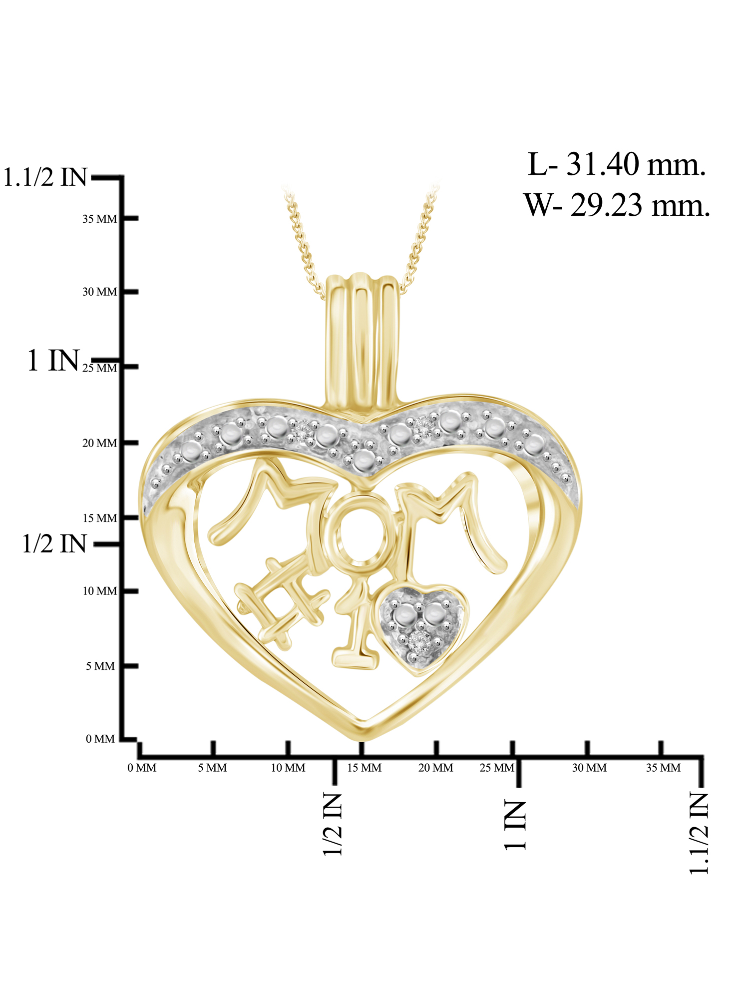 JewelersClub Mom Necklace 14K Gold Plated Necklace for Women – Beautiful Accent White Diamonds + 14K Gold Plated Mother Daughter Necklace – Mothers Day Gifts Necklaces for Women