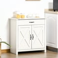thumbnail image 2 of White Wash Farmhouse Accent Cabinet, 32" / Drawer and Cabinet Storage, 2 of 2