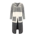 thumbnail image 4 of Pompotops Automne et Hiver Femmes Hauts Décontractés Manteau Manches Longues Pardessus Patchwork Lettre Imprimée Cardigan Mi-Long Pull Tricoté, 4 of 5