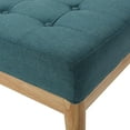 thumbnail image 7 of PetFurnishn Upholstered Long Bench Fabric Button-Tufted Bedroom Bench with Birch Wood Legs Mid-Century Modern Entryway Window Bench with Padded Seat, Teal, 7 of 7