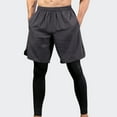thumbnail image 2 of SwiftWear Men's 2 in 1 Running Pants Basketball Tights Pants Quick Dry Athletic Workout Shorts with Legging for Gym L, 2 of 4