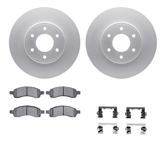 Dynamic Friction Company Front Geospec Brake Rotors with Ultimate Duty Performance Brake Pads includes Hardware 4412-47008