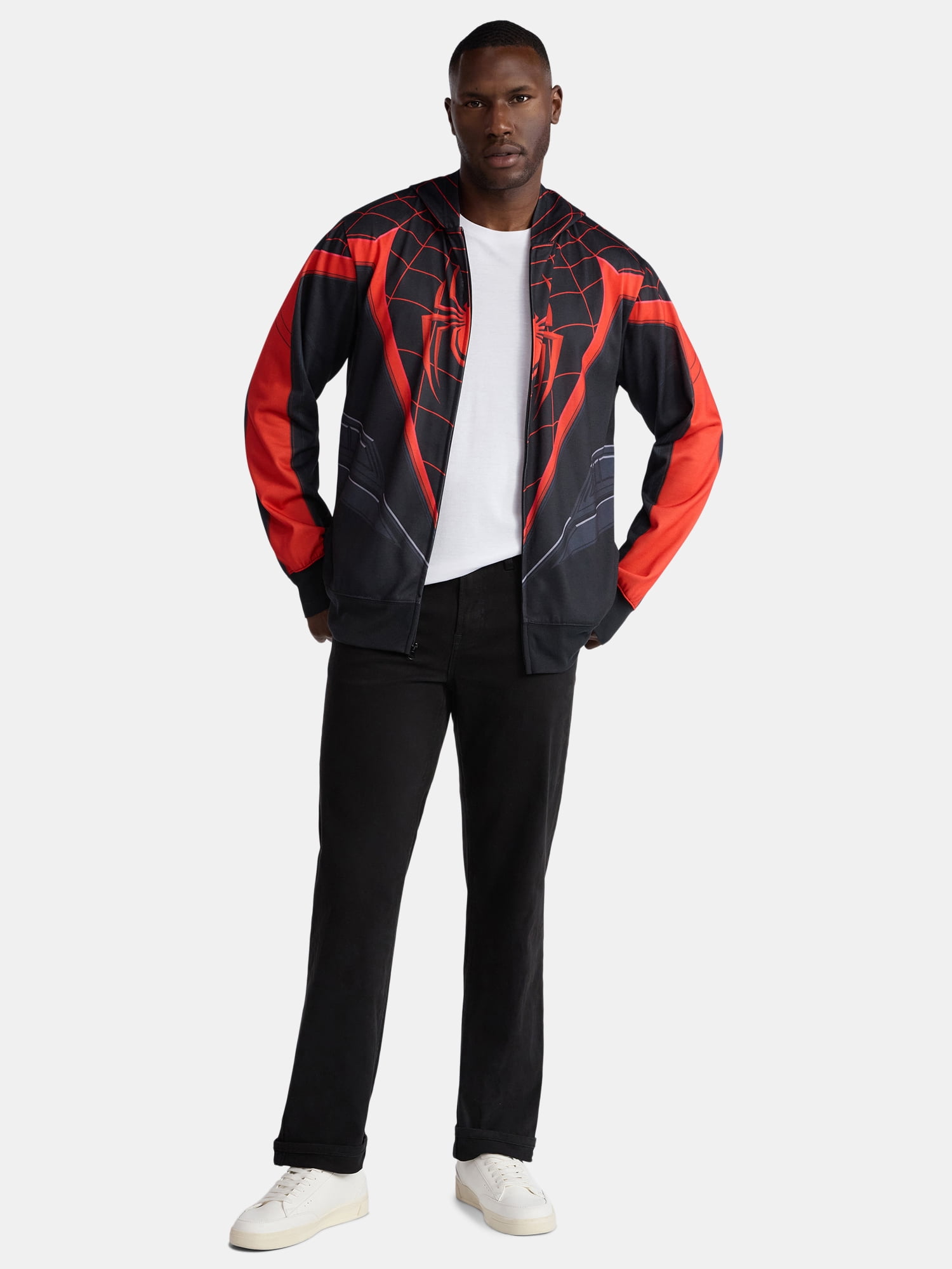 Spider-Man, Men's & Big Men's Halloween Cosplay Hoodie, Miles Morales, Sizes S-3XL