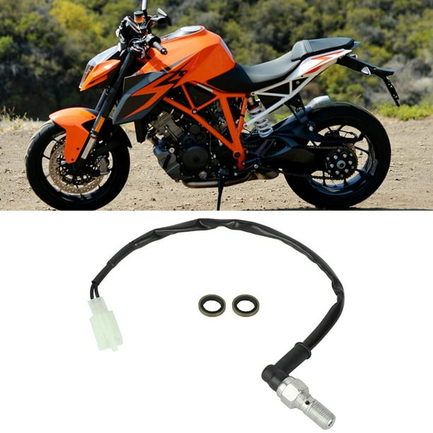 Interruptor de Freno Hidráulico de Motocicleta, Portátil y Liviano, Adecuado para la Mayoría de las Motocicltas Callejeras Europeas, material ABS, Tamaro M10x1.00 mm, Ajustas