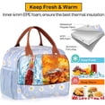 thumbnail image 6 of Lunch Bag for Woman Man Adults with Front Pocket Insulated Lunch Tote with Side Pockets Lunch Box Container for Work Picnic or Travel (Blue Daisy), 6 of 6
