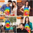 thumbnail image 7 of Colorful Rainbow Tie Dye Spiral Pattern Apron-Garden Aprons for Women with Pockets-Cotton Linen Waterproof Kitchen Cooking Gardening Aprons Adjustable for Kitchen,Cooking,BBQ and Salon 33x27 Inch, 7 of 7