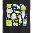 thumbnail image 3 of Instant Message - Kawaii Sticker Collage - Girls Fitted Short Sleeve Graphic T-Shirt, 3 of 6
