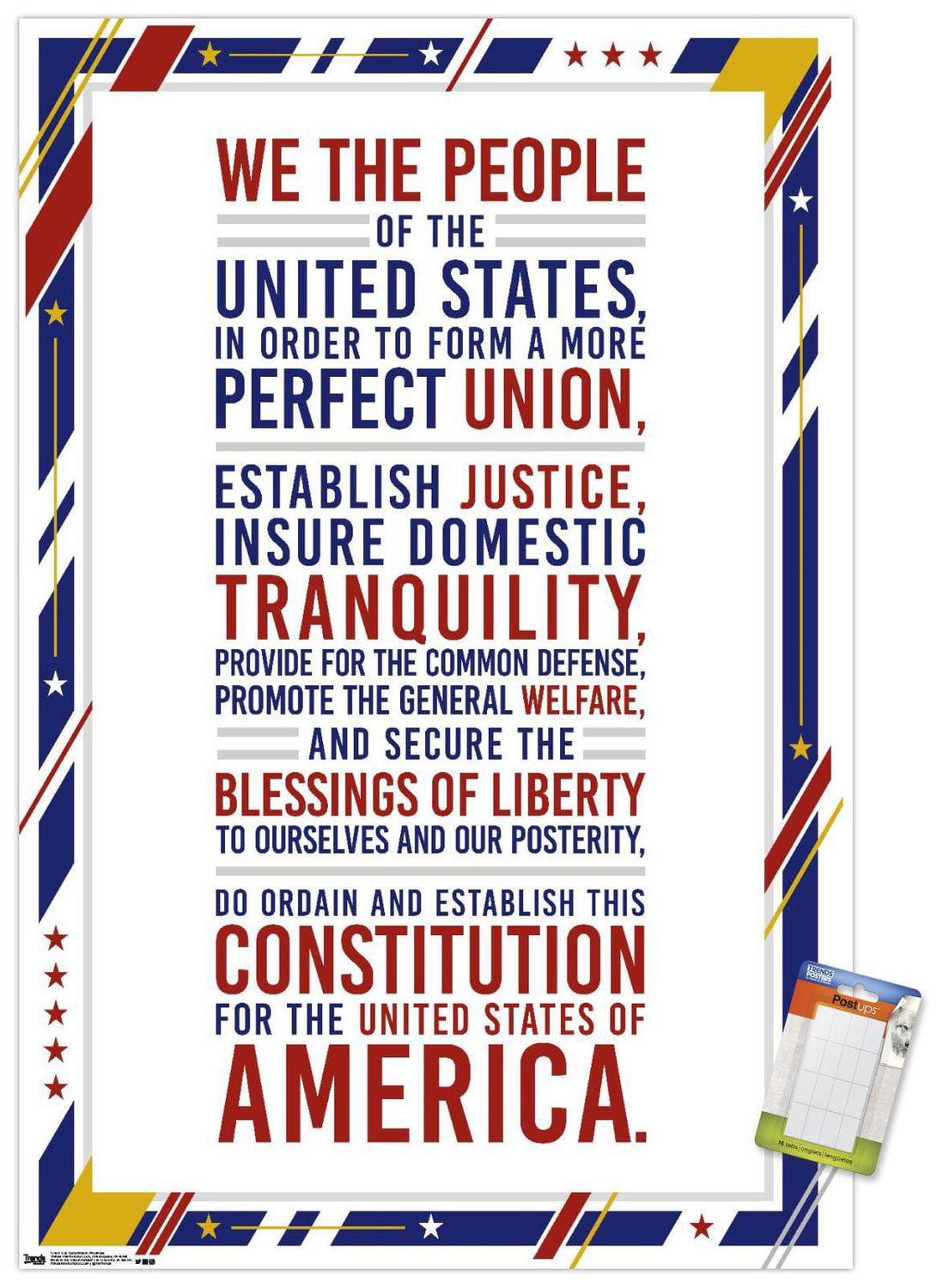 The United States Of America - Constitution Preamble Wall Poster