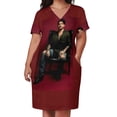 thumbnail image 3 of Vestido holgado con bolsillos de Adam Lambert, bonito y largo, para mujer, verano 2025, 3 of 7