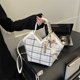thumbnail image 3 of Bolso con asa superior para mujer, bolso de hombro, bolso de mano, bolso cruzado con cremallera (blanco), 3 of 8