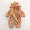 thumbnail image 4 of Baby Jumpsuit Hooded Cute Bear Ear Long Sleeve Romper Bodysuit Warm Outfits Winter Coat Outfits for Girls Boys 6-9 Months, 4 of 6
