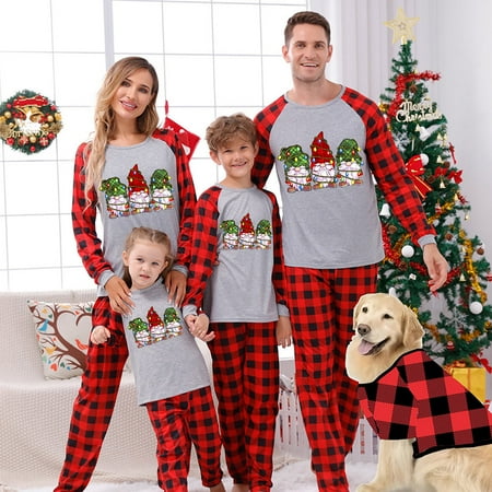 

Verugu Christmas Pajamas for Family Matching Christmas Pajamas Set Classic Xmas Print Pjs Sleepwear Sets Christmas Pajamas Gifts for Kids Adults Funny Holiday Sleepwear Dog L