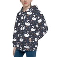 thumbnail image 2 of Kdxio Swan And Flowers1 Pattern Kids Boys Girls Zip Up Hoodie 3D Printed Hooded Sweatshirt Hoody Coat with Pocket 7-12 Y-Medium, 2 of 6