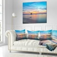 thumbnail image 2 of Designart Bluish Calm Sunset and Seashore - Seashore Throw Pillow - 16x16, 2 of 4
