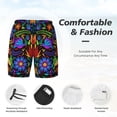 thumbnail image 6 of Picia Colorful Floral pattern Mens Swim Trunks with Compression Liner Stretch Beach Shorts Quick Dry with Zipper Pockets No-Chafing Board Shorts-Medium, 6 of 9