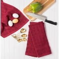 thumbnail image 4 of Contemporary Home Living Windowpane Cotton Terry Kitchen Dishtowels - 26" - Wine Red - Set of 4, 4 of 7