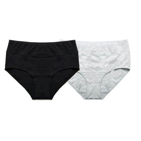 

Women s High Waisted Cotton Underwear Soft Breathable Panties Stretch Briefs Regular 4 Pack Gray L