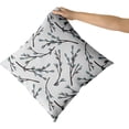 thumbnail image 3 of Spring Pillow Covers 18x18 Set of 2 Teal Gray Grey Leaf Print Decorative Throw Pillows Modern Rustic Pillowcase Cotton Square Cushion Cover Decor for Home Couch Bed Soft, 3 of 6