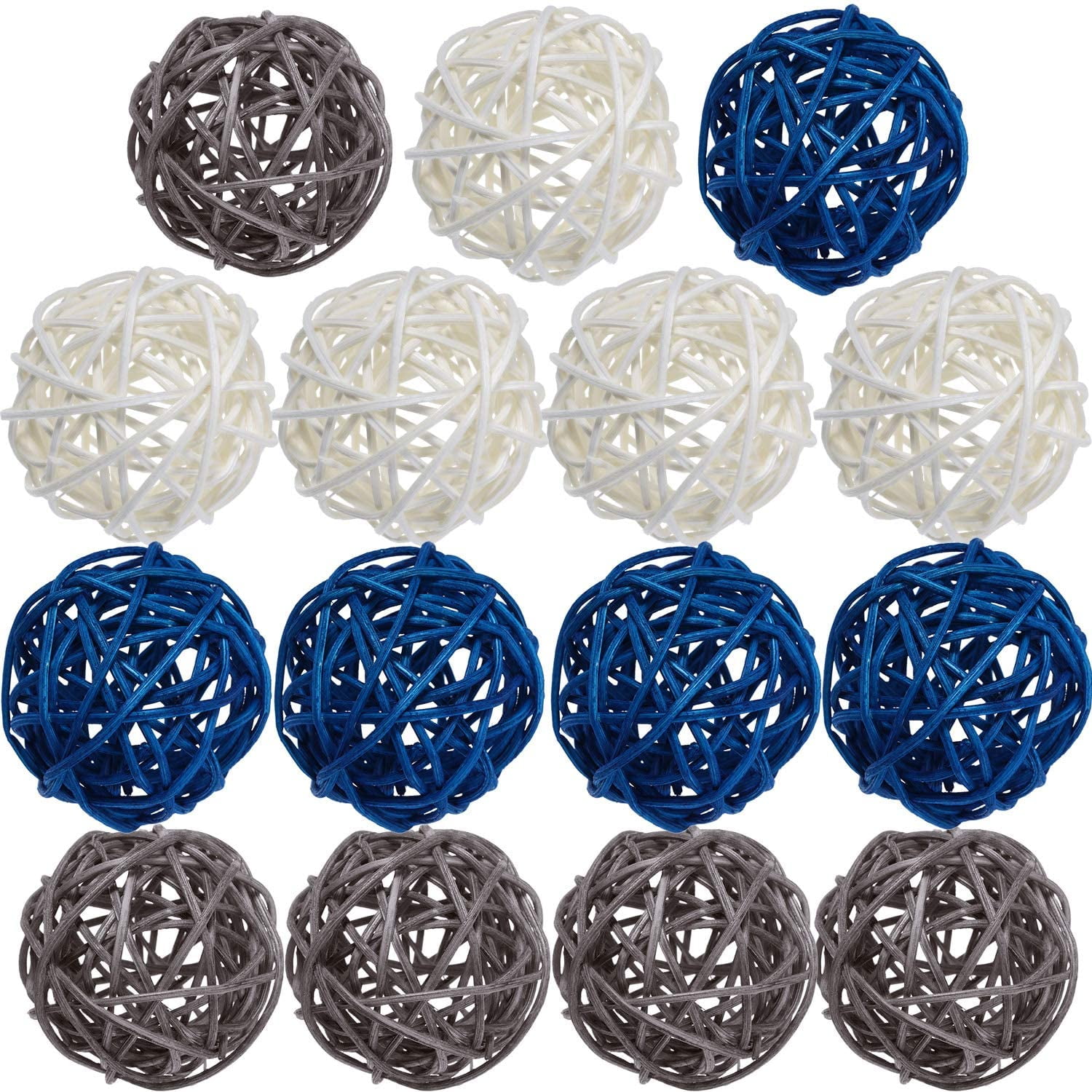 20-Piece Assorted Brown Decorative Orbs Rattan Balls Bowl Filler 
