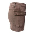 thumbnail image 7 of adviicd High Stretchy Cargo Skirt for Women, Low Waist Y2k Mini Skirt Cute Denim Skirt with Pockets Brown, XL, 7 of 7