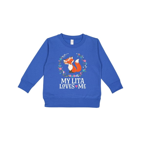 Inktastic My Lita Loves Me Girls Grandchild Fox Toddler Sweatshirt