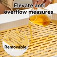 thumbnail image 4 of Tea Set Storage Tray With Handle Plastic Drain Tray Water Storage Tea Tray Kitchen Organizer Multipurpose Serving Plate Beige L, 4 of 6