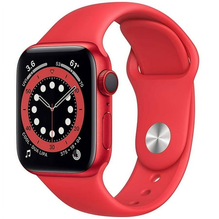 Restored Apple Watch Series 6, GPS + Cellular , 44mm, Red Aluminum Case - Red Sport Band M07K3LL/A ( Refurbished)