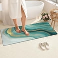 thumbnail image 4 of Blue and Gold Marble Flow Veins Pattern Bathroom Rugs Mat,Non Slip Microfiber Bathroom Rug,Rubber Backing,Soft Bathroom Mats for Bathroom Floor,Tub and Shower,60x24in(150x60cm), 4 of 5