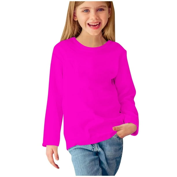 ShomPort Boys and Girls Clothes Casual Long Sleeve Crew Neck T Shirts Kids Loose Soft Lightweighht Pullover Tops