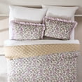 thumbnail image 3 of Lush Decor Lola Block Print&nbsp;Ruffle Reversible Floral Quilt 3 Piece Set King/ Cal King Purple & Yellow - Block Print Quilt - Vintage Floral Bedding Set, 3 of 10