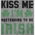 thumbnail image 2 of Funny Kiss Me I'm Irish St Patricks Unisex Plus Fleece Graphic Hoodie Brisco Brands 2X, 2 of 3