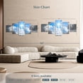 thumbnail image 4 of Elephant Stock Stairway To Jesus Christ Wall Art - Horizontal Multi Panel Canvas - Living Room Wall Decor - Religion And Spirituality Multi Panel - Gray And Blue Decor - 74" x 34", 4 of 8